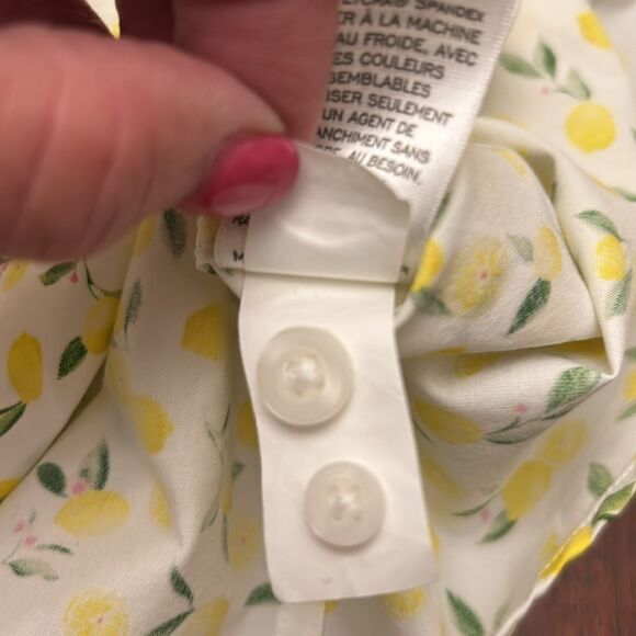Nordstrom lemon pattern short sleeve button down trim fit shirt Size M EUC - Picture 2 of 10